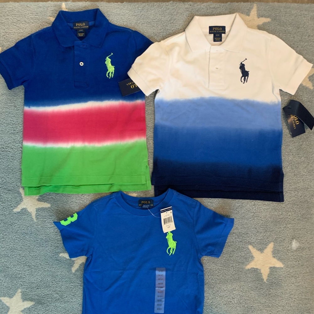 2 polos 1 t shirt polo size 3t